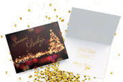 Modern holiday sentiment with custom logo imprint