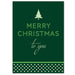 Minimalistic Christmas card with evergreen tree and polka dot design.