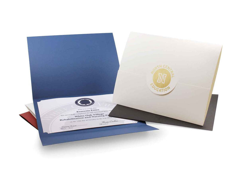 Personalized Tuck Flap Certificate Folder for 8x10 or 8.5x11