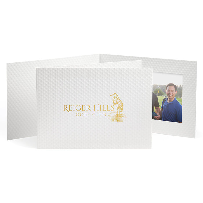 Personalized Golf Dimple Photo Folder for 4x6 Horizontal Picture