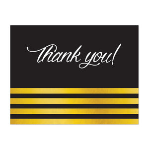 Black and gold business thank you note card