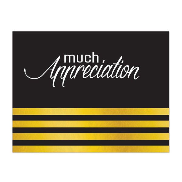 Black and gold appreciation note card