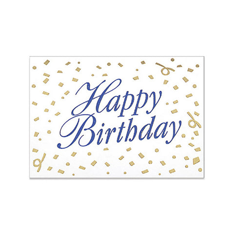 Birthday note card with a gold foil confetti designs