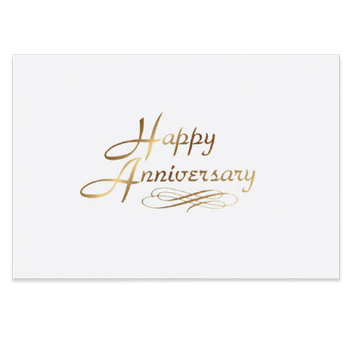 Gold Script Anniversary Note Card