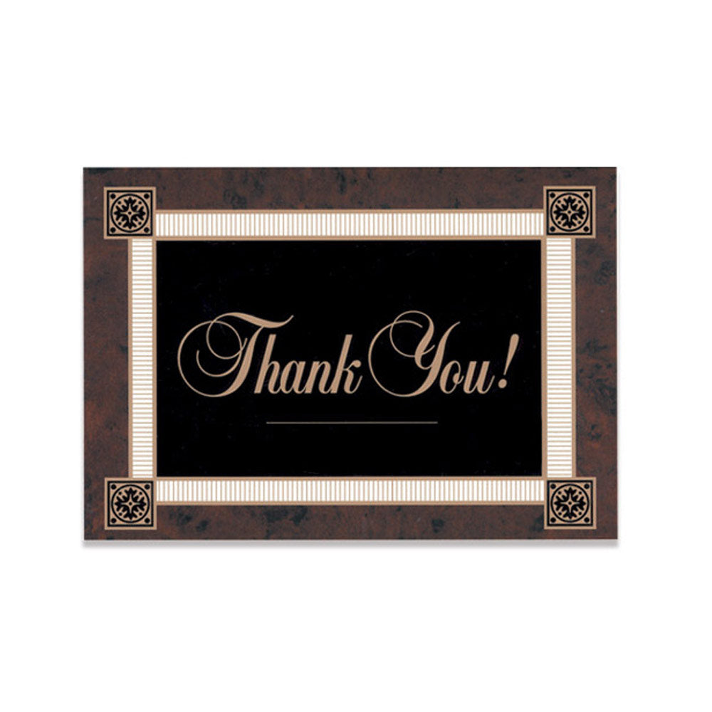 Black and marble business thank you note card