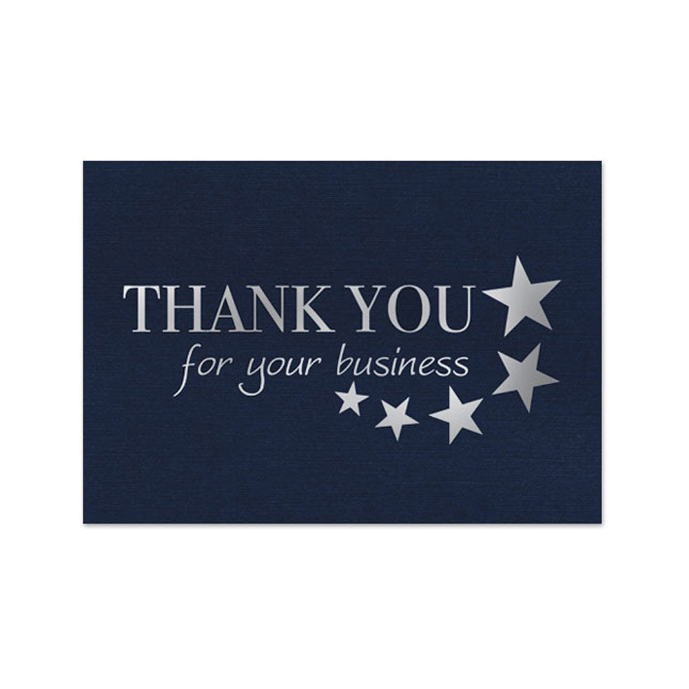 Silver Stars Business Thank You Card