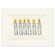 Ivory greeting card with gold foil-accented birthday candle design