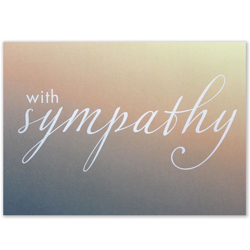 Sunset sympathy card with white foil design