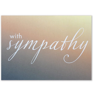 Sunset sympathy card with white foil design