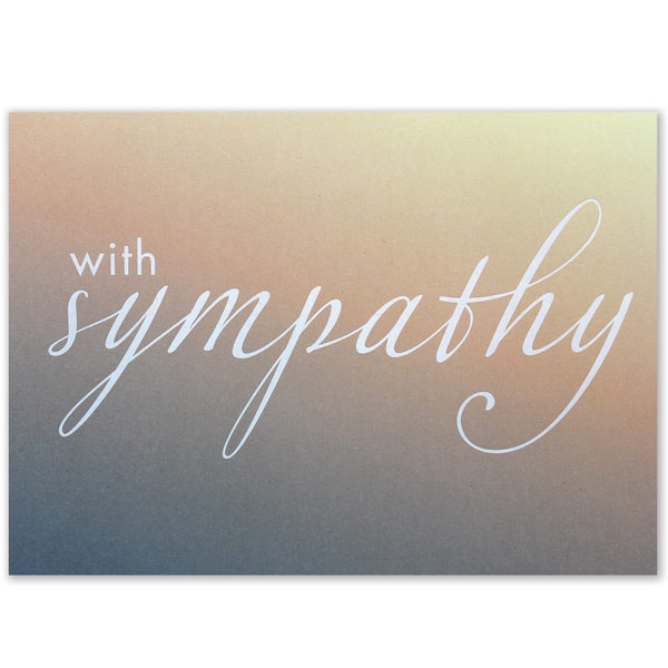 Sunset sympathy card with white foil design