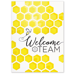 Beehive design team welcome card