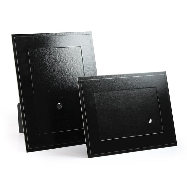 Blank black cardboard picture frames