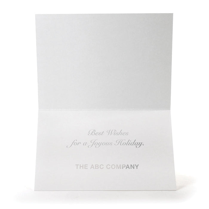 Silver foil holiday card sentiment imprint