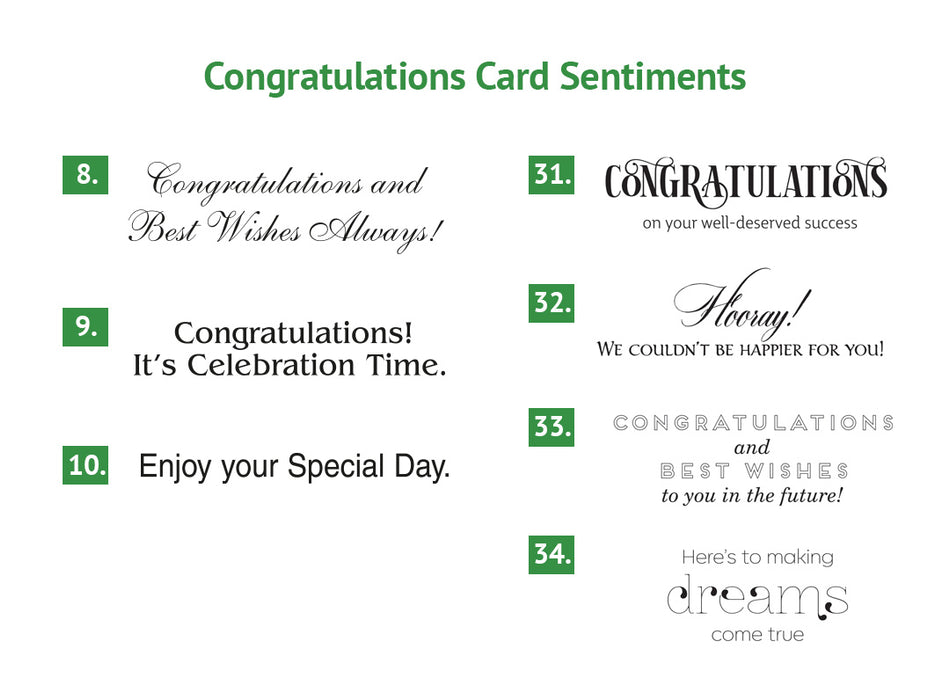 Congratulations card sentiments