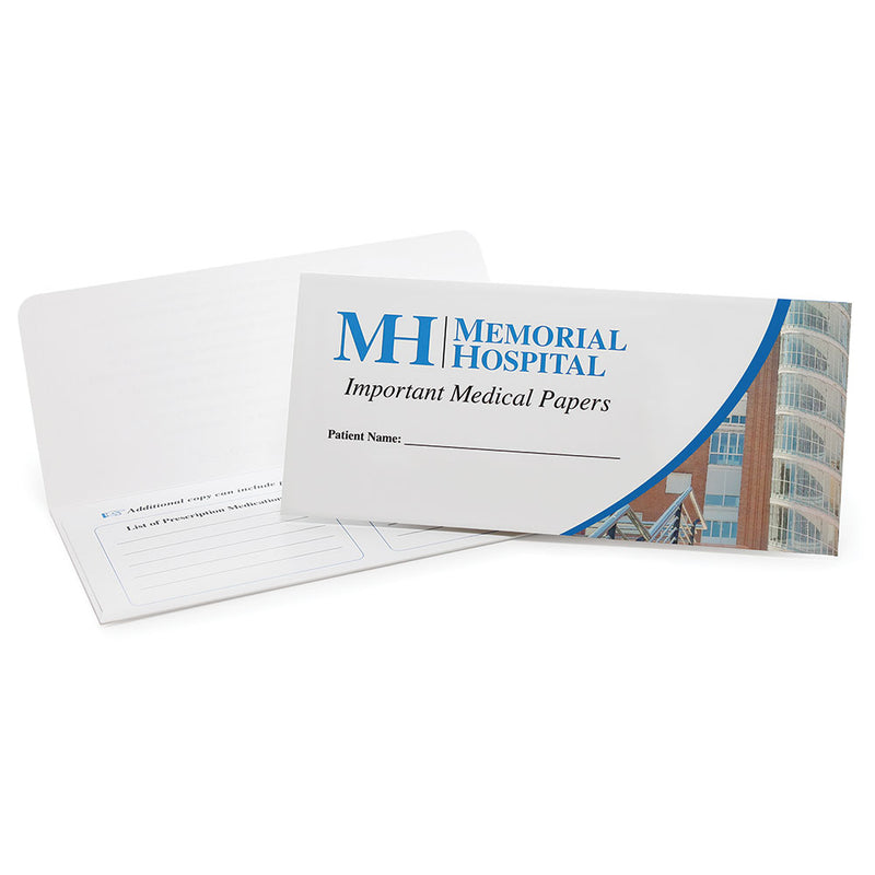 Custom document pouch for medical paperwork