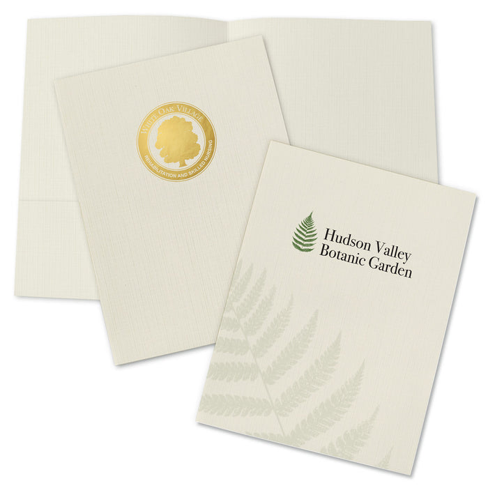 Ivory Linen 9x12 Presentation Folder - Printed or Foil Stamped