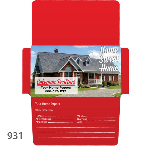 Custom realtor document pouch for home listing papers