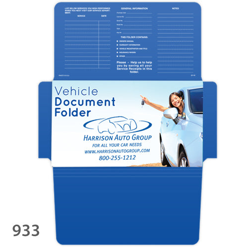 Auto document pouch that fits in the glove box