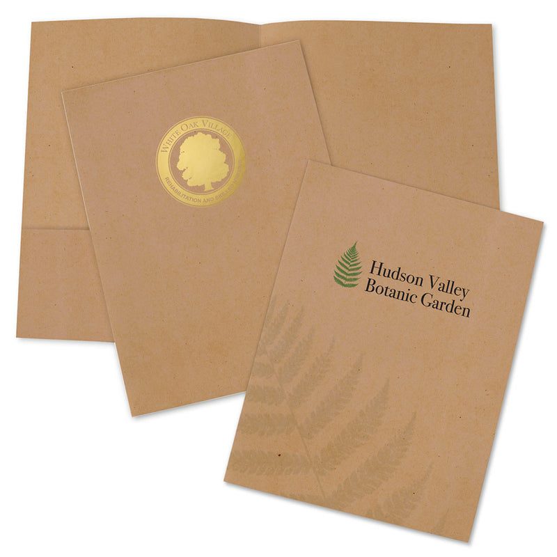 Recycled Kraft 9x12 Presentation Folder - Printed or Foil Stamped