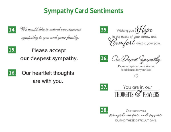 Sympathy card sentiments